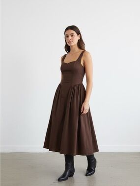 REVOLVE Chocolate Brown Sleeveless Midi Dress